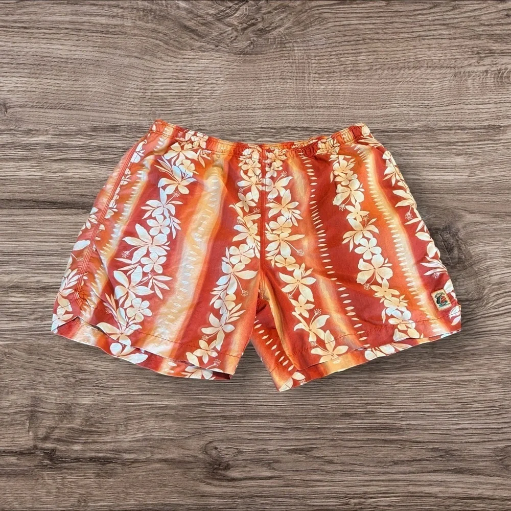 Tommy Bahama Men’s Swim Trunks Shorts Hawaiian Orange Size Large